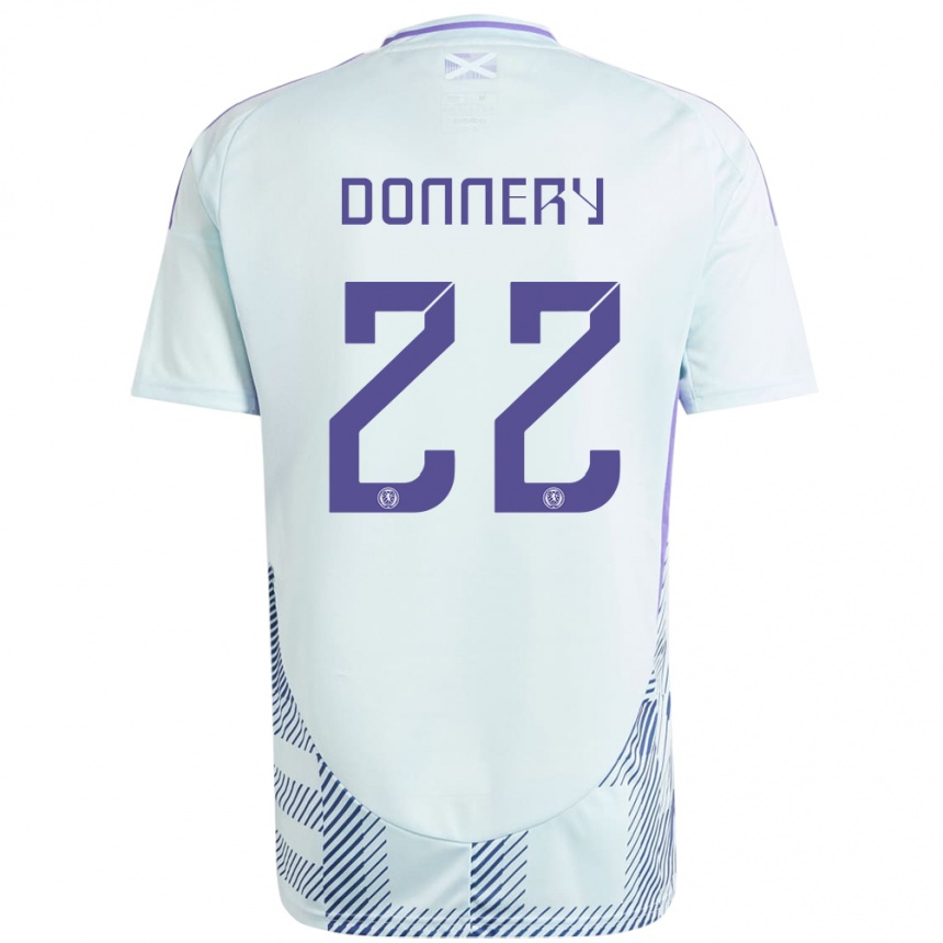 Kids Football Scotland Julian Donnery #22 Light Mint Blue Away Jersey 24-26 T-Shirt Nz