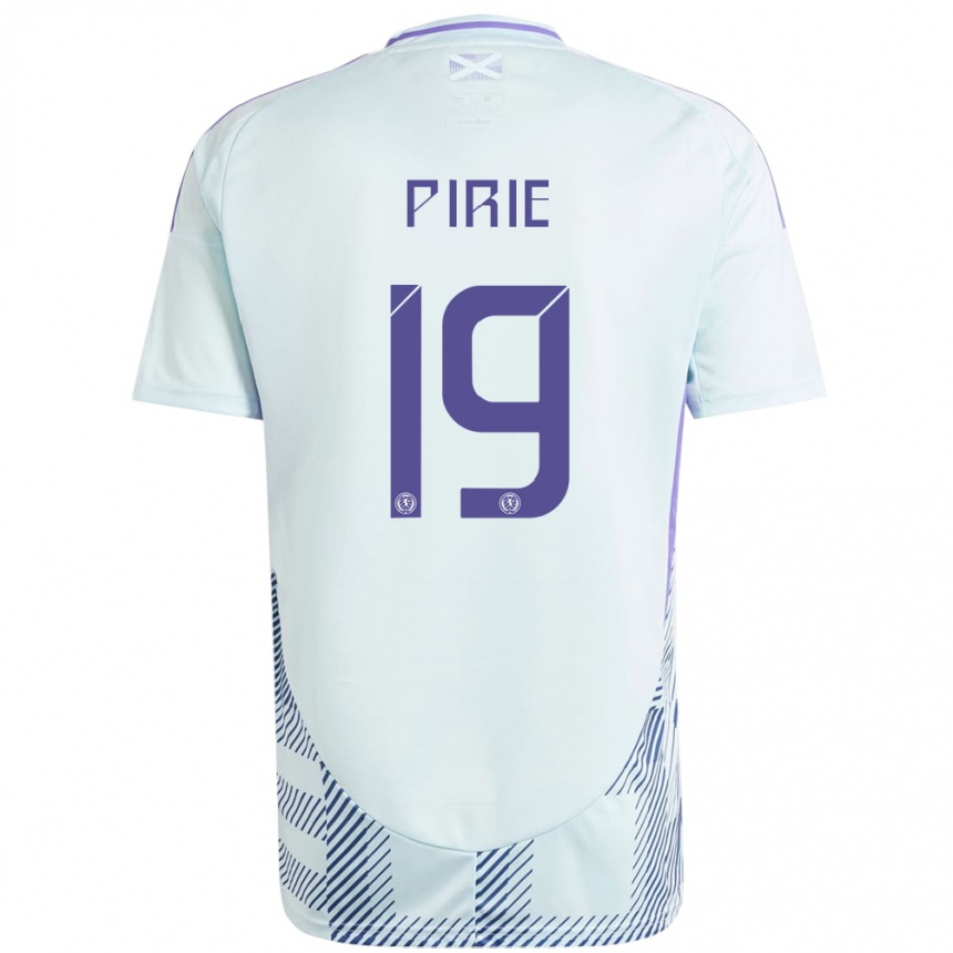 Kids Football Scotland Lewis Pirie #19 Light Mint Blue Away Jersey 24-26 T-Shirt Nz