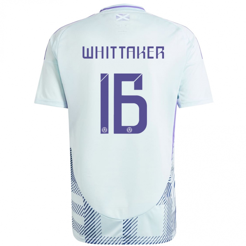 Kids Football Scotland Rory Whittaker #16 Light Mint Blue Away Jersey 24-26 T-Shirt Nz