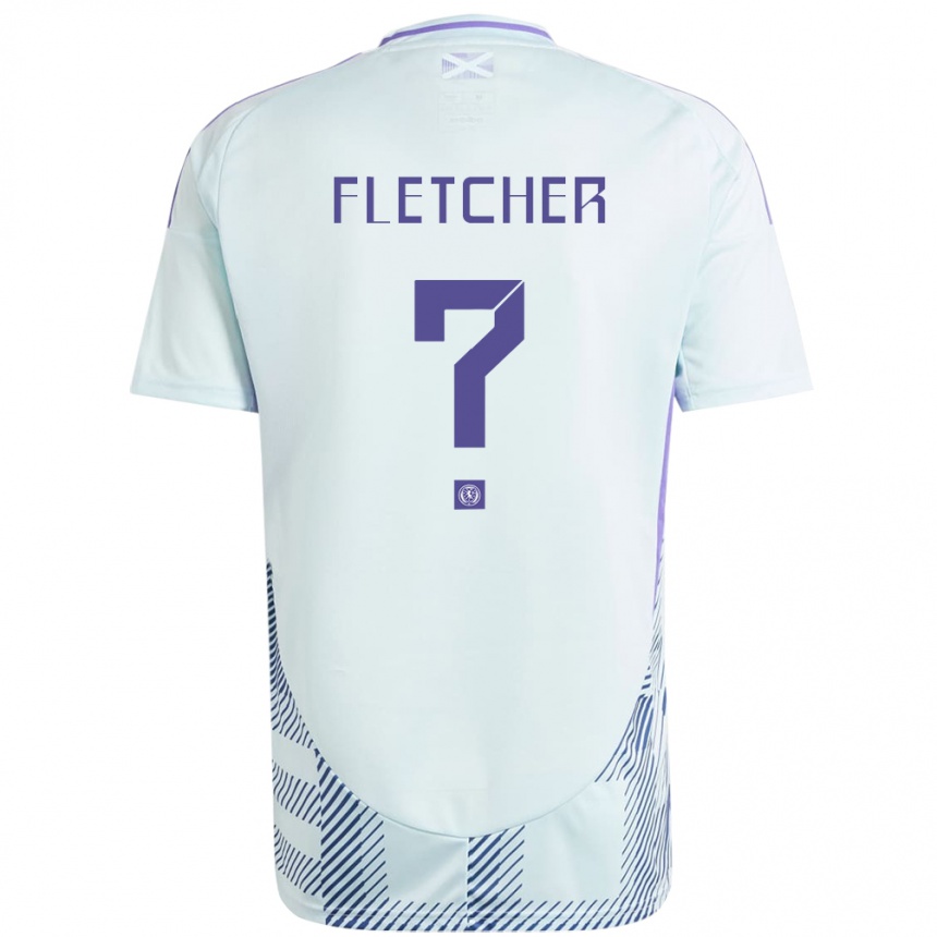 Kids Football Scotland Tyler Fletcher #0 Light Mint Blue Away Jersey 24-26 T-Shirt Nz