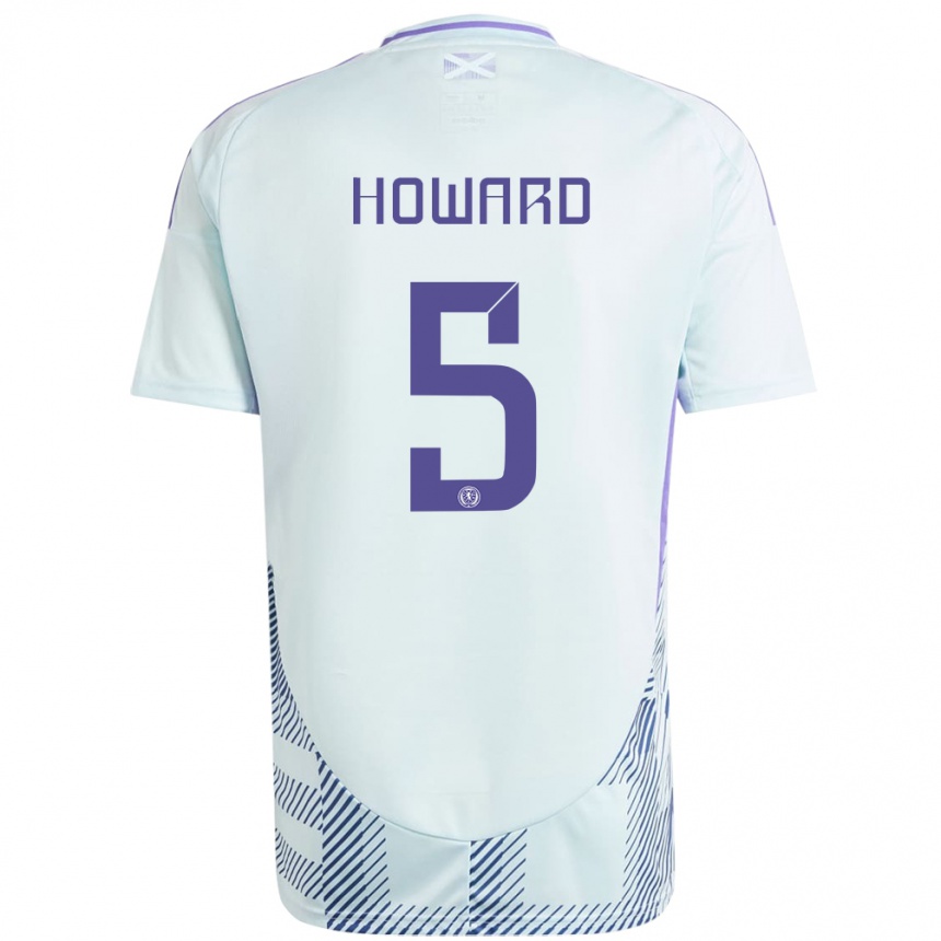 Kids Football Scotland Sophie Howard #5 Light Mint Blue Away Jersey 24-26 T-Shirt Nz