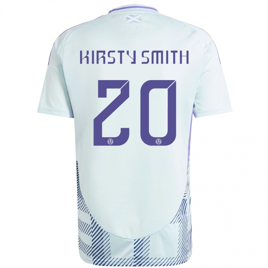 Kids Football Scotland Kirsty Smith #20 Light Mint Blue Away Jersey 24-26 T-Shirt Nz