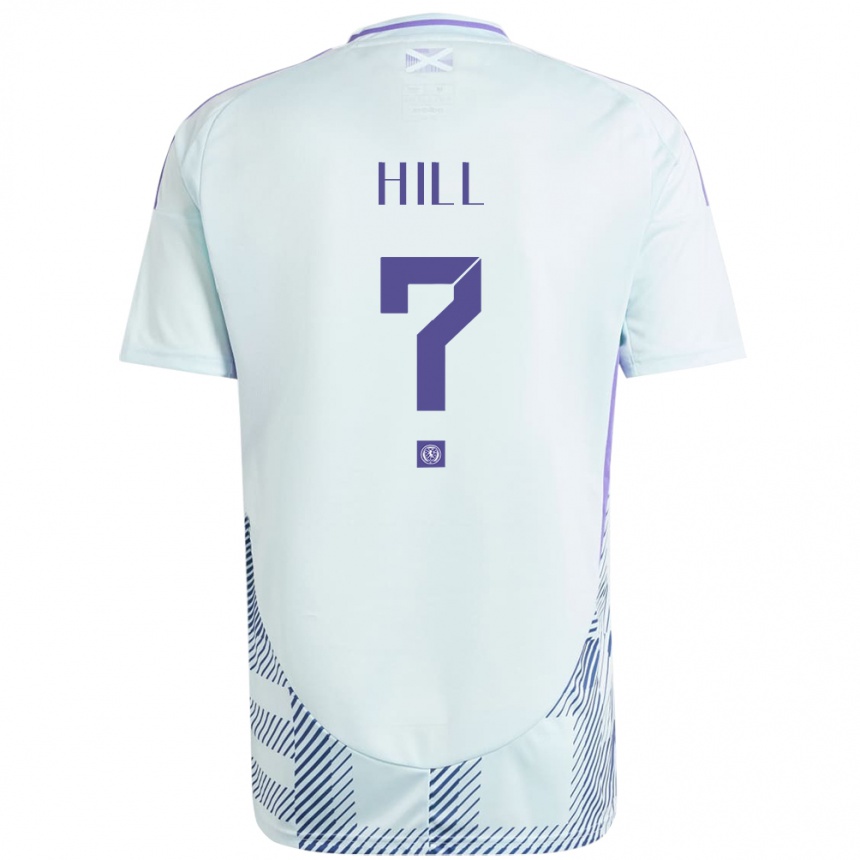 Kids Football Scotland Kathryn Hill #0 Light Mint Blue Away Jersey 24-26 T-Shirt Nz