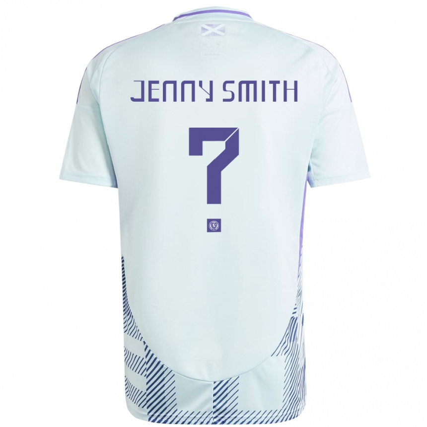 Kids Football Scotland Jenny Smith #0 Light Mint Blue Away Jersey 24-26 T-Shirt Nz