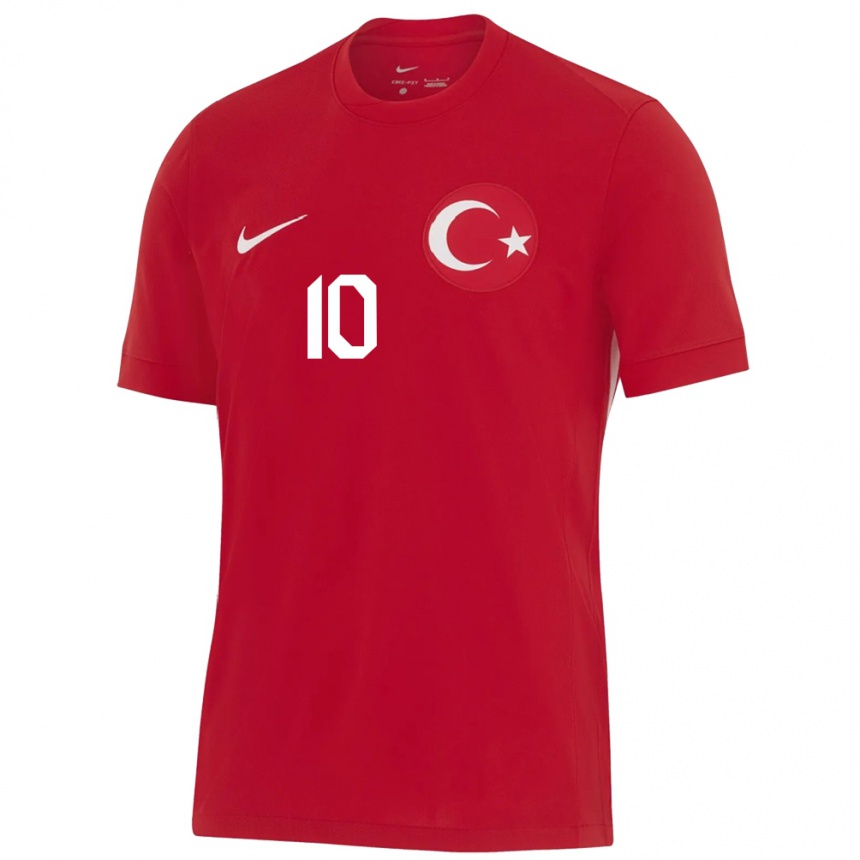 Kids Football Turkey Hakan Çalhanoğlu #10 Red Away Jersey 24-26 T-Shirt Nz