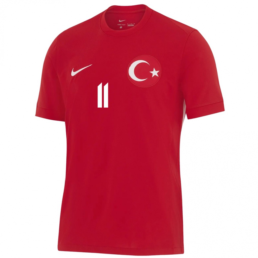 Kids Football Turkey Yusuf Yazıcı #11 Red Away Jersey 24-26 T-Shirt Nz