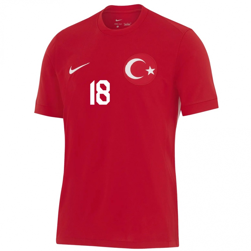 Kids Football Turkey Ecem Cumert #18 Red Away Jersey 24-26 T-Shirt Nz