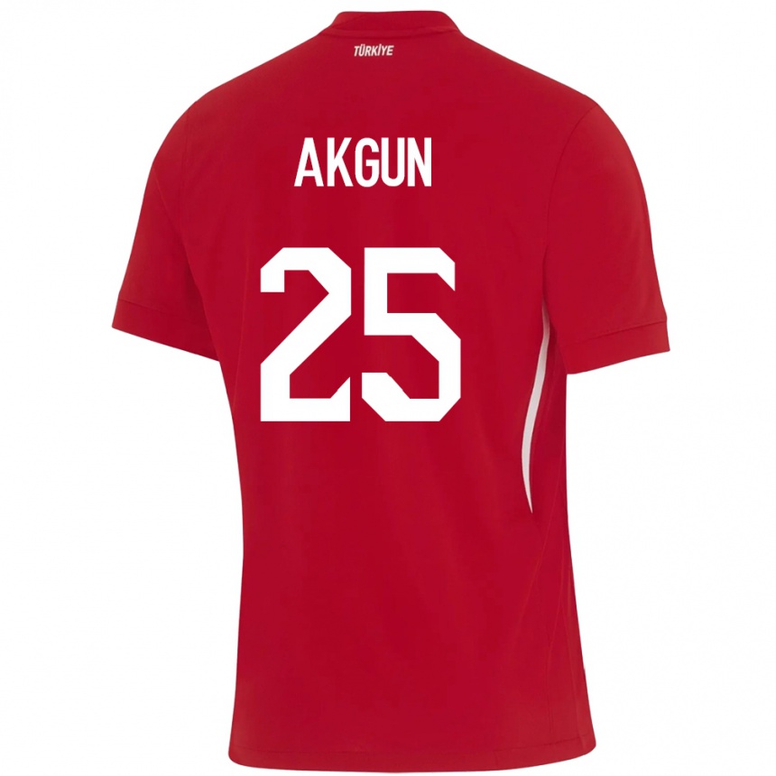 Kids Football Turkey Yunus Akgün #25 Red Away Jersey 24-26 T-Shirt Nz