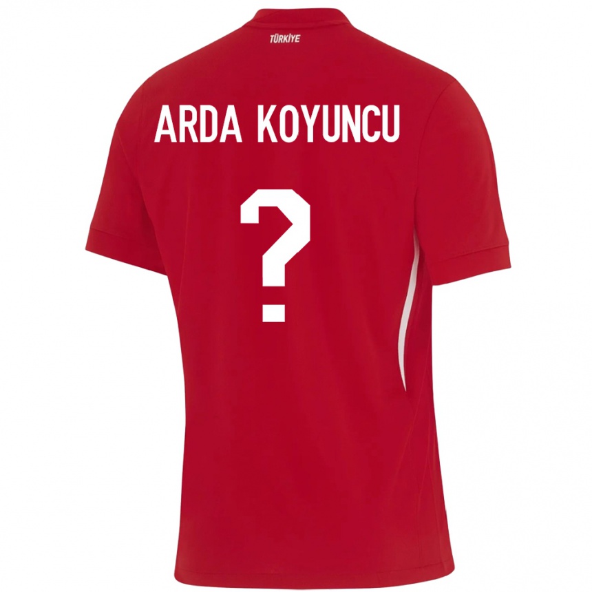 Kids Football Turkey Efe Arda Koyuncu #0 Red Away Jersey 24-26 T-Shirt Nz