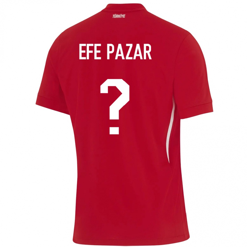 Kids Football Turkey Alper Efe Pazar #0 Red Away Jersey 24-26 T-Shirt Nz