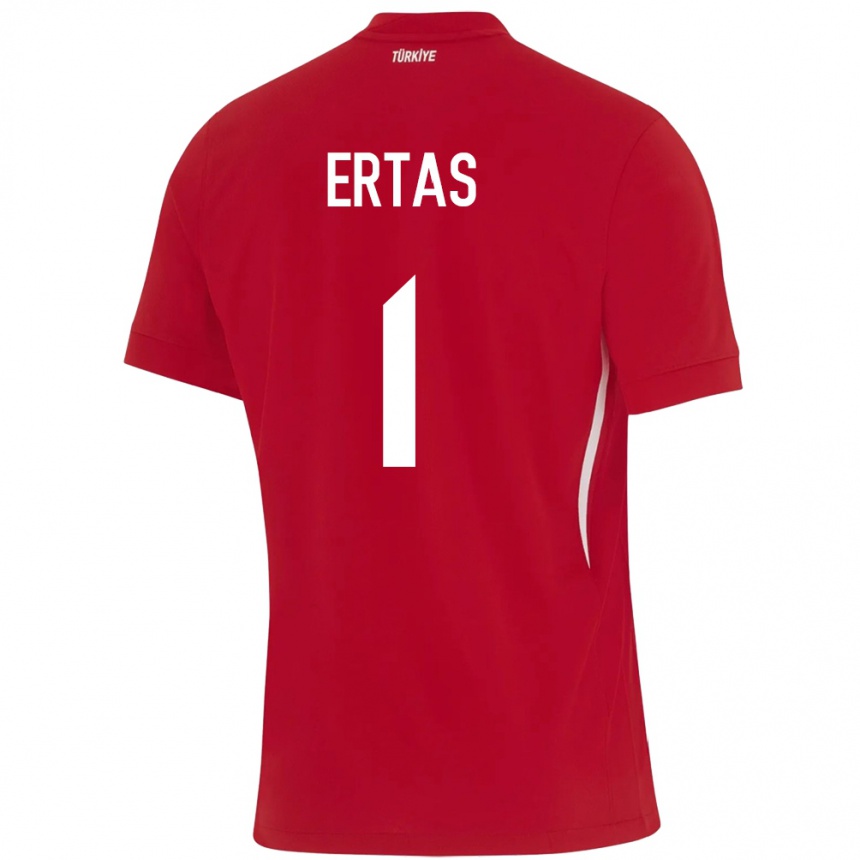 Kids Football Turkey Deniz Ertaş #1 Red Away Jersey 24-26 T-Shirt Nz