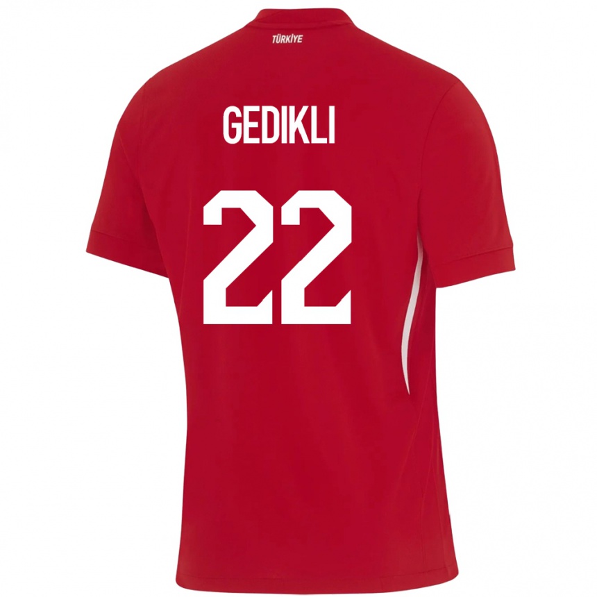 Kids Football Turkey Berkant Gedikli #22 Red Away Jersey 24-26 T-Shirt Nz