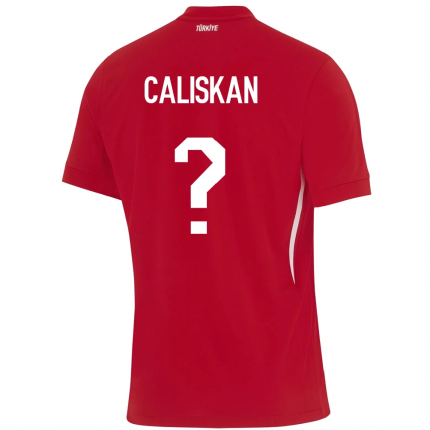 Kids Football Turkey Enes Caliskan #0 Red Away Jersey 24-26 T-Shirt Nz