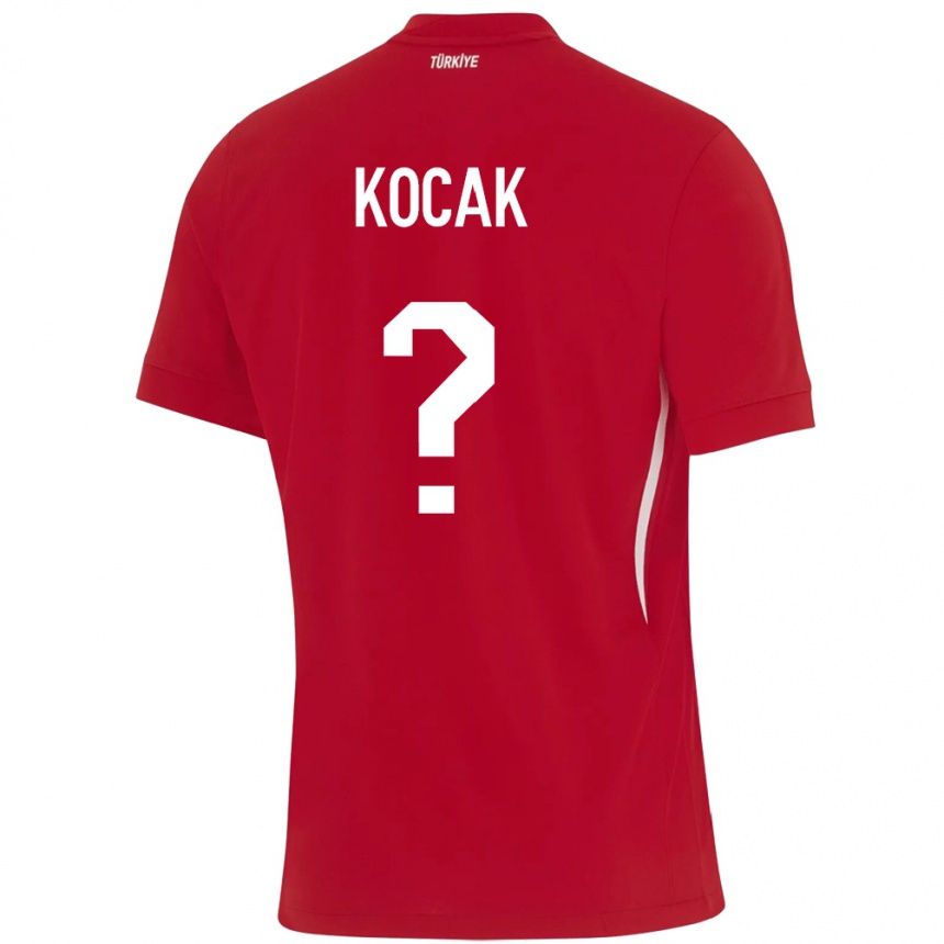 Kids Football Turkey Furkan Koçak #0 Red Away Jersey 24-26 T-Shirt Nz