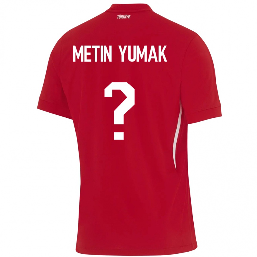 Kids Football Turkey Yiğit Metin Yumak #0 Red Away Jersey 24-26 T-Shirt Nz