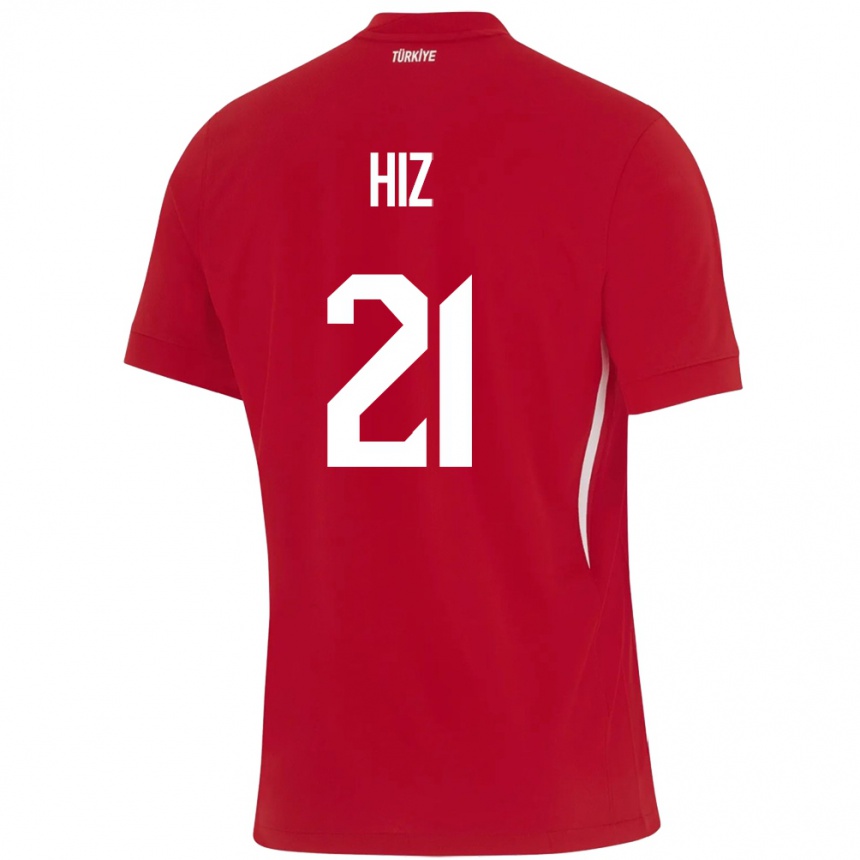 Kids Football Turkey Gülbin Hız #21 Red Away Jersey 24-26 T-Shirt Nz