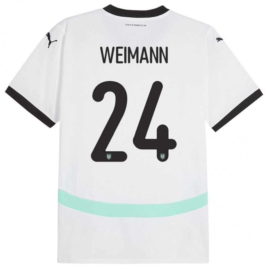 Kids Football Austria Andreas Weimann #24 White Away Jersey 24-26 T-Shirt Nz