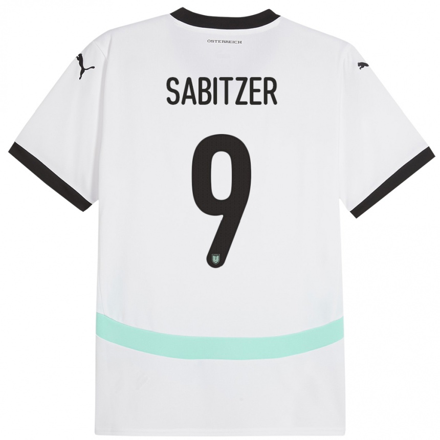 Kids Football Austria Marcel Sabitzer #9 White Away Jersey 24-26 T-Shirt Nz