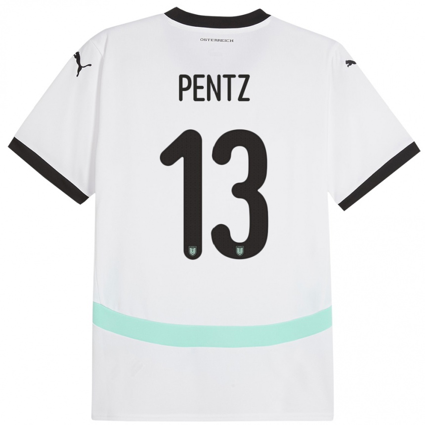 Kids Football Austria Patrick Pentz #13 White Away Jersey 24-26 T-Shirt Nz