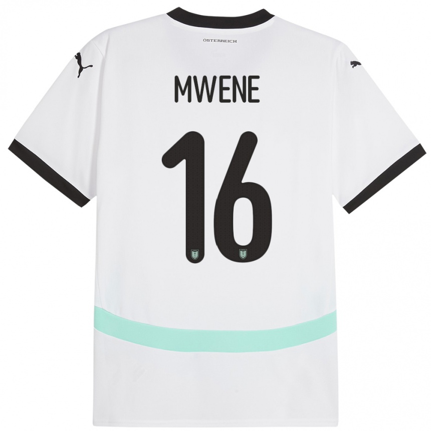 Kids Football Austria Phillipp Mwene #16 White Away Jersey 24-26 T-Shirt Nz