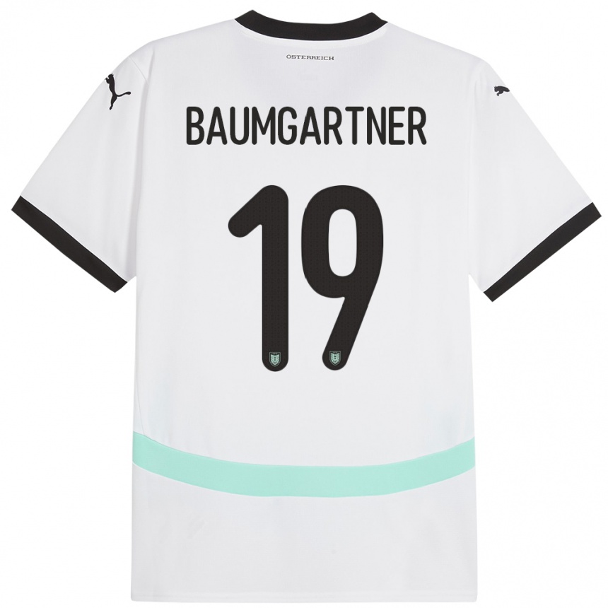 Kids Football Austria Christoph Baumgartner #19 White Away Jersey 24-26 T-Shirt Nz