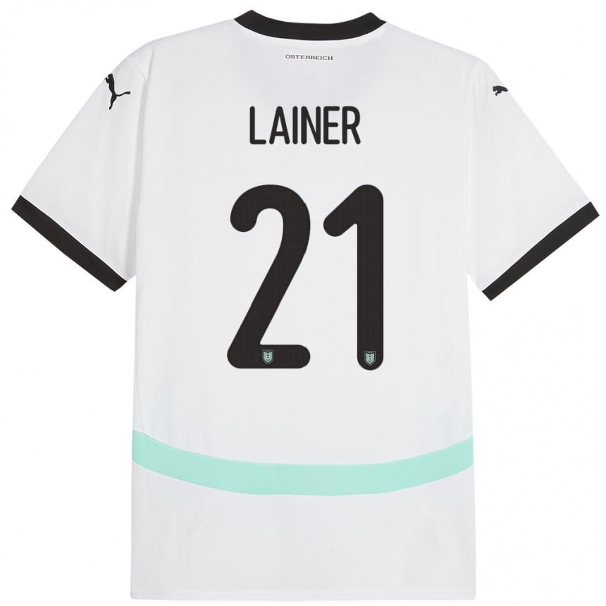 Kids Football Austria Stefan Lainer #21 White Away Jersey 24-26 T-Shirt Nz