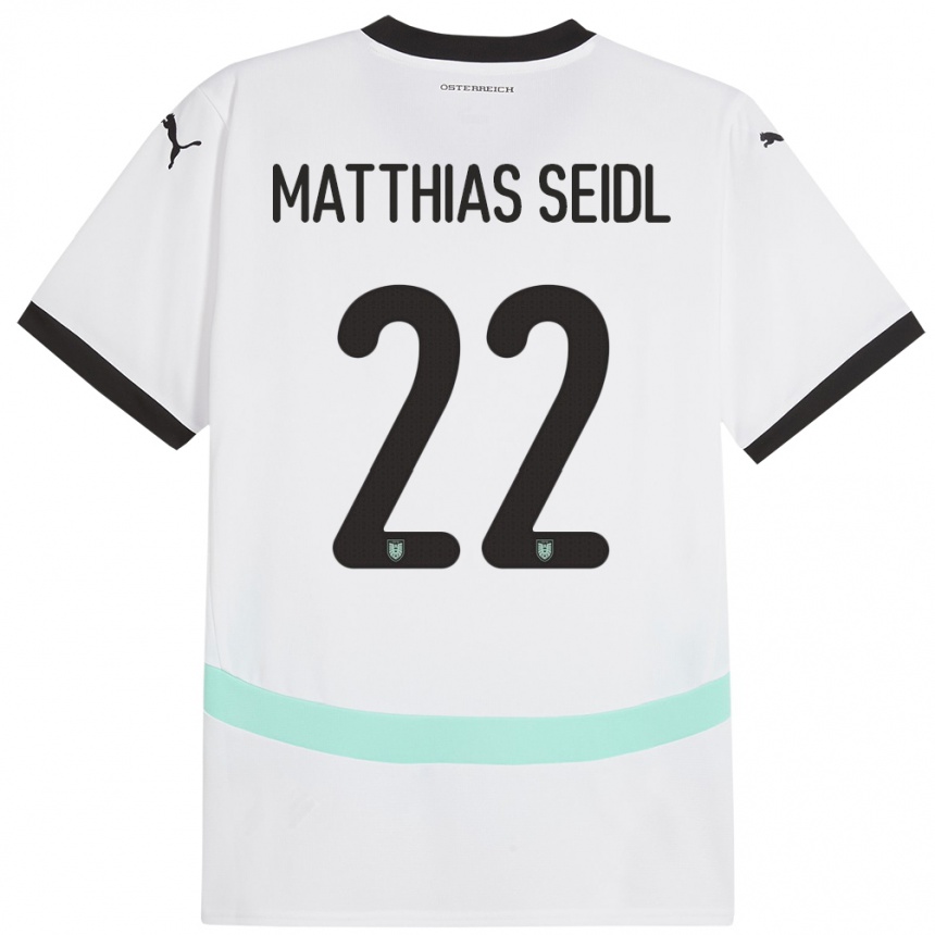 Kids Football Austria Matthias Seidl #22 White Away Jersey 24-26 T-Shirt Nz