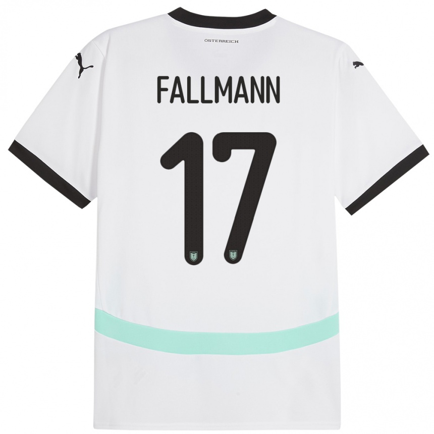 Kids Football Austria Pascal Fallmann #17 White Away Jersey 24-26 T-Shirt Nz