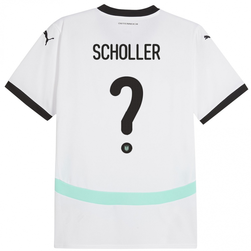 Kids Football Austria Jakob Schöller #0 White Away Jersey 24-26 T-Shirt Nz