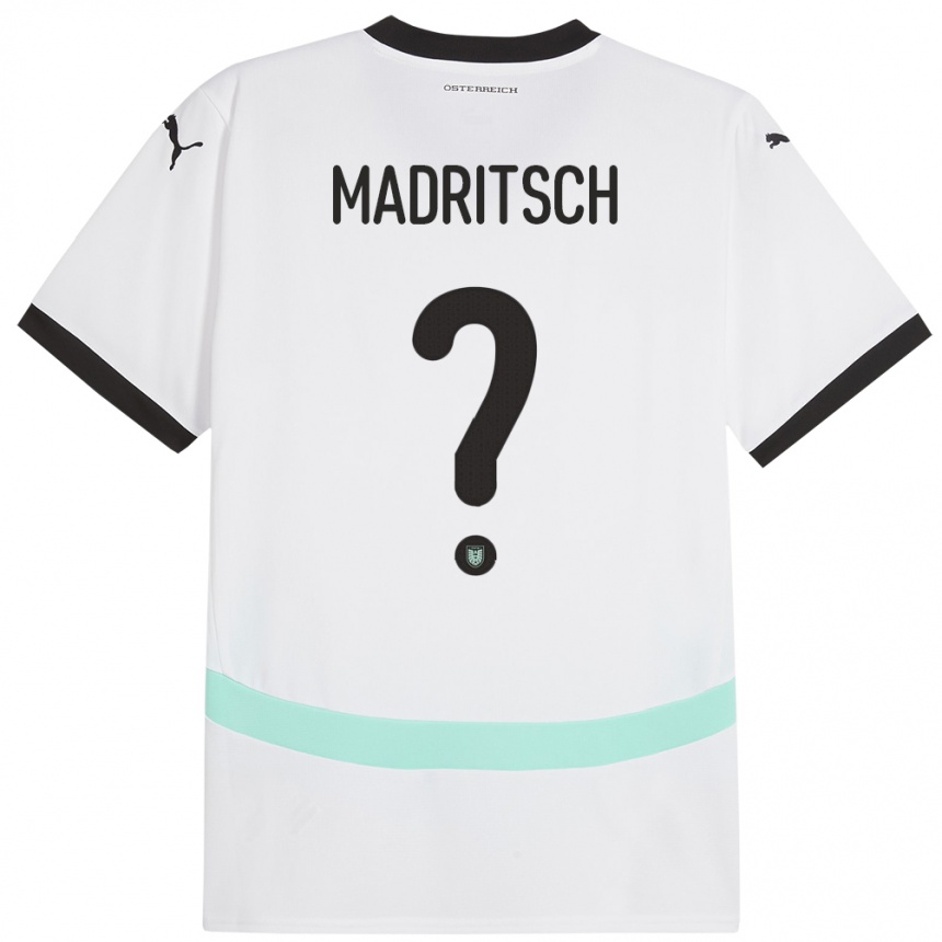 Kids Football Austria Diego Madritsch #0 White Away Jersey 24-26 T-Shirt Nz