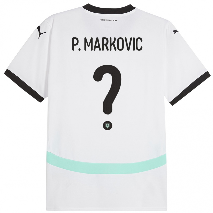 Kids Football Austria Petar Markovic #0 White Away Jersey 24-26 T-Shirt Nz