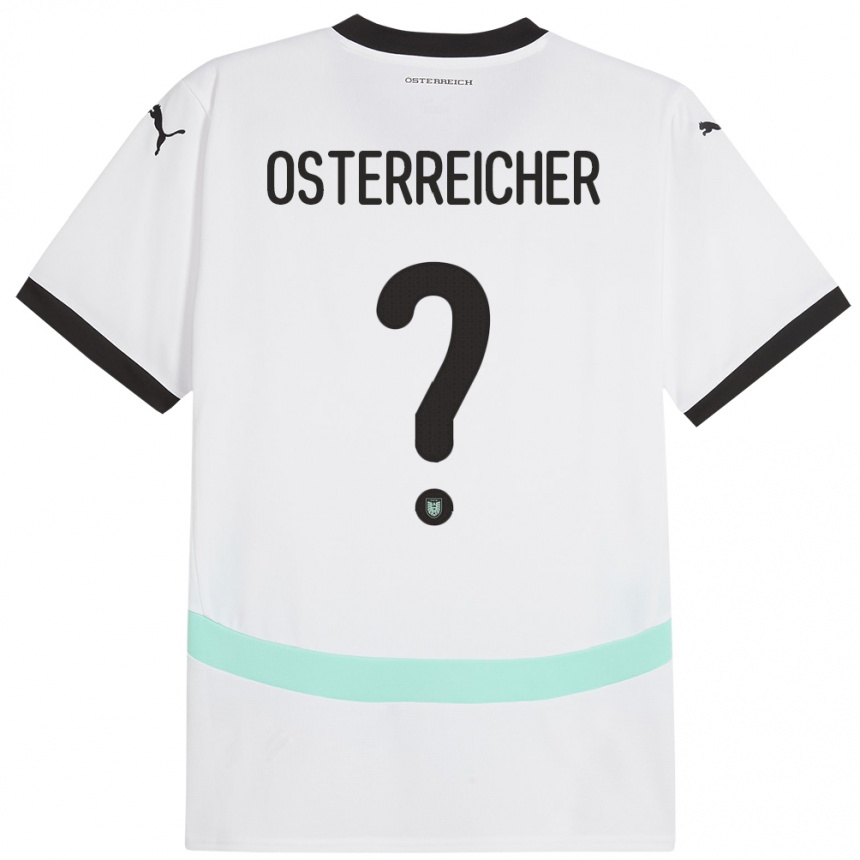 Kids Football Austria Marijan Österreicher #0 White Away Jersey 24-26 T-Shirt Nz