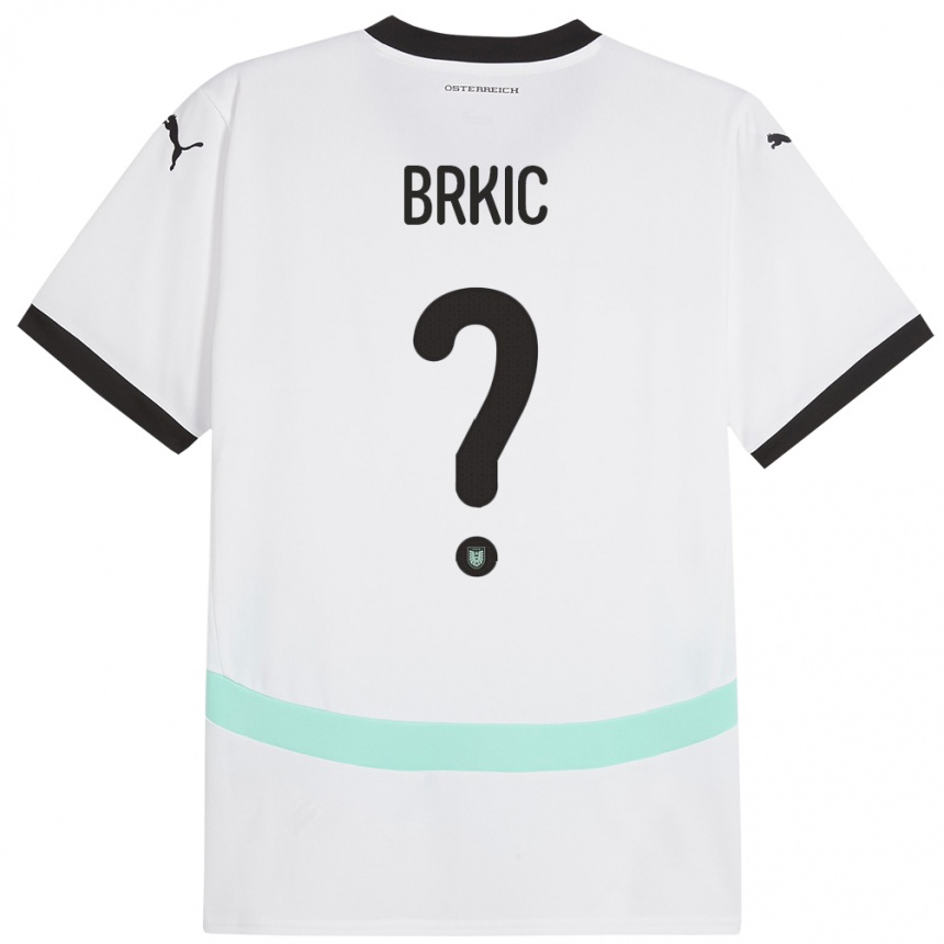 Kids Football Austria Tarik Brkic #0 White Away Jersey 24-26 T-Shirt Nz