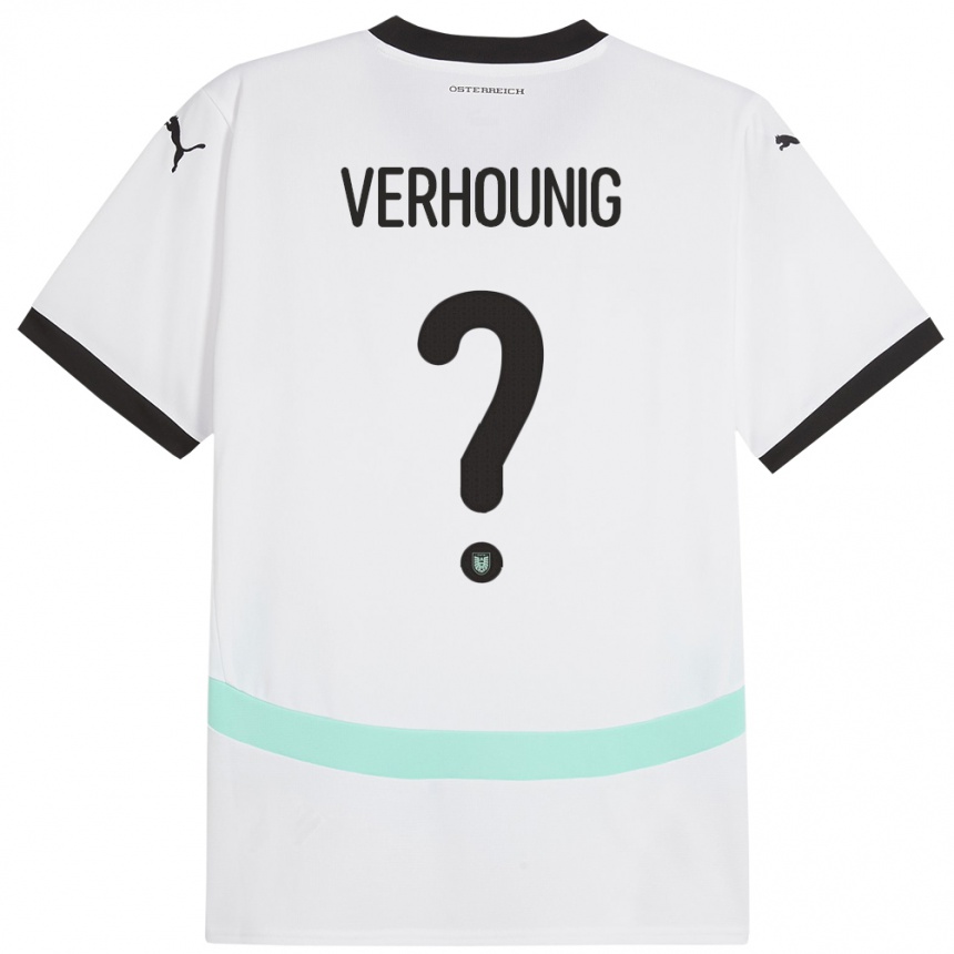 Kids Football Austria Phillip Verhounig #0 White Away Jersey 24-26 T-Shirt Nz