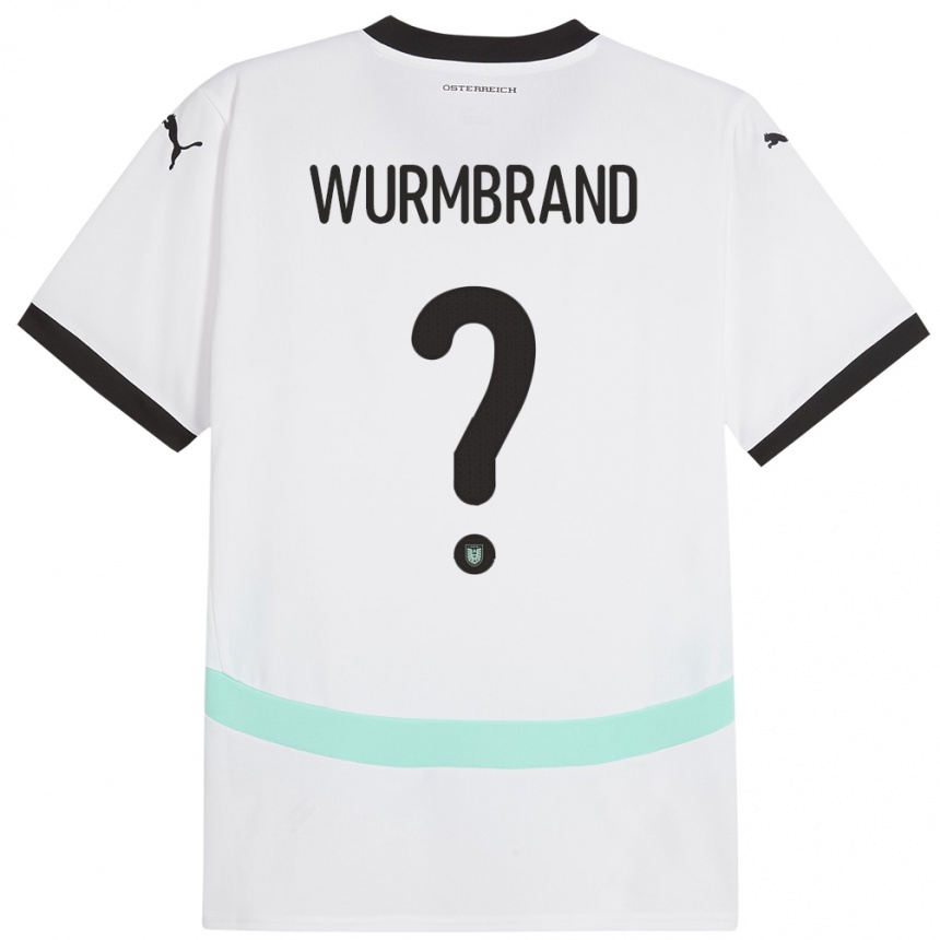 Kids Football Austria Nikolaus Wurmbrand #0 White Away Jersey 24-26 T-Shirt Nz