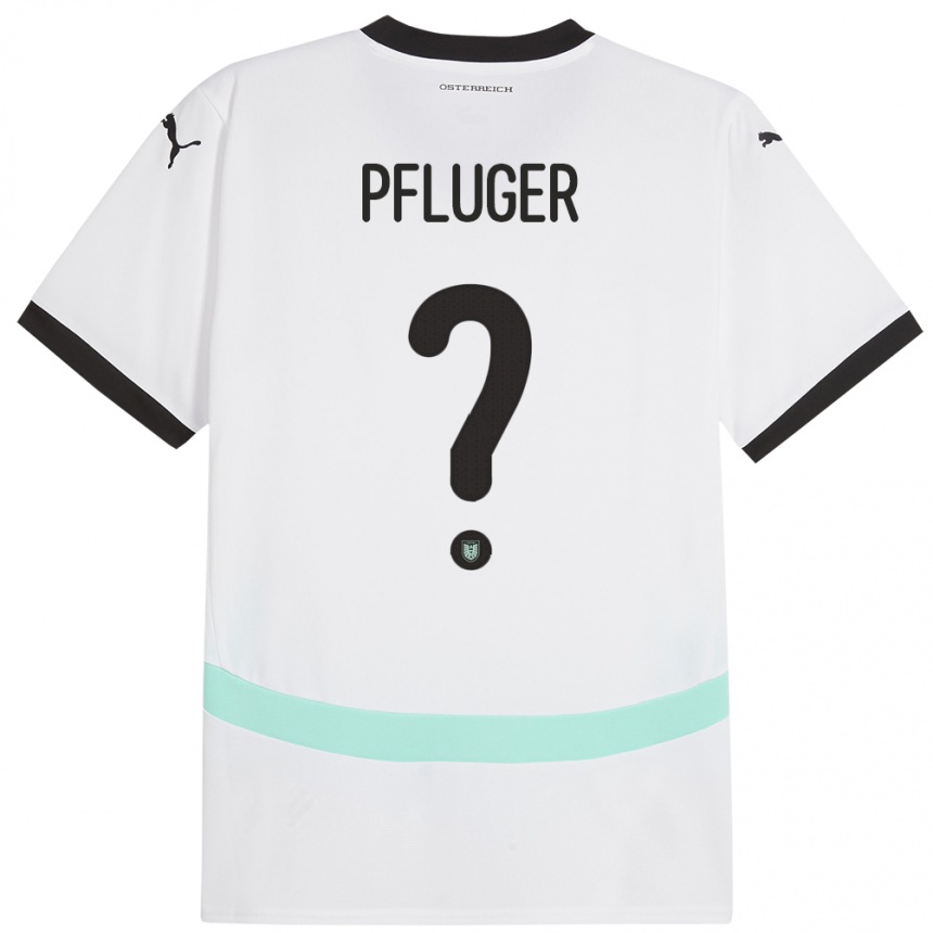 Kids Football Austria Luis Pfluger #0 White Away Jersey 24-26 T-Shirt Nz