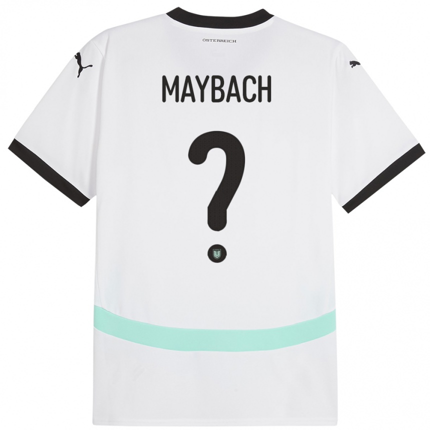 Kids Football Austria Philipp Maybach #0 White Away Jersey 24-26 T-Shirt Nz