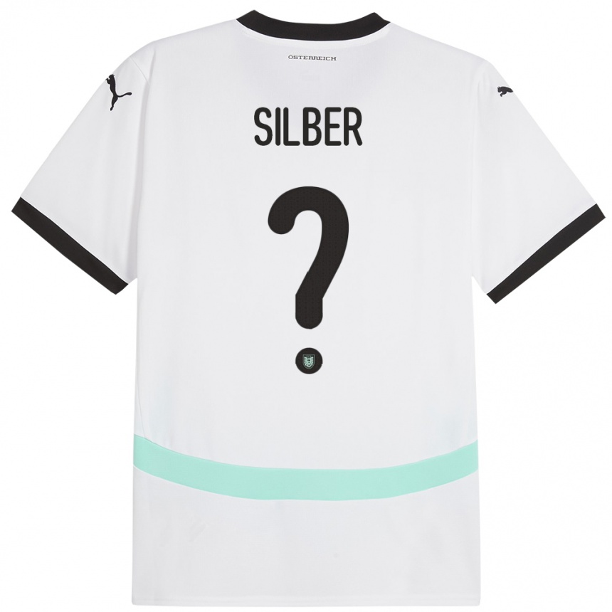 Kids Football Austria Fabian Silber #0 White Away Jersey 24-26 T-Shirt Nz