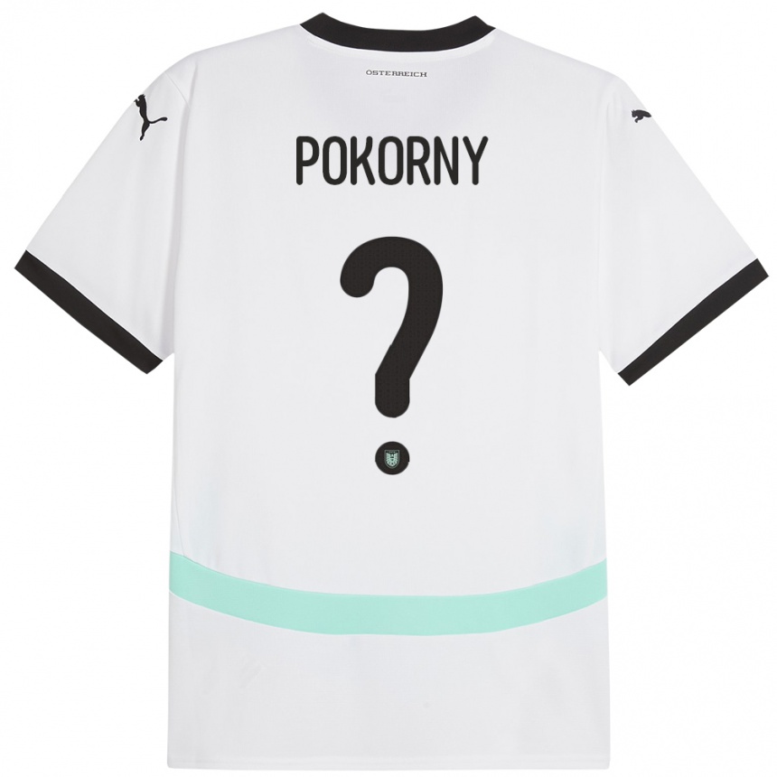 Kids Football Austria Jakob Pokorny #0 White Away Jersey 24-26 T-Shirt Nz