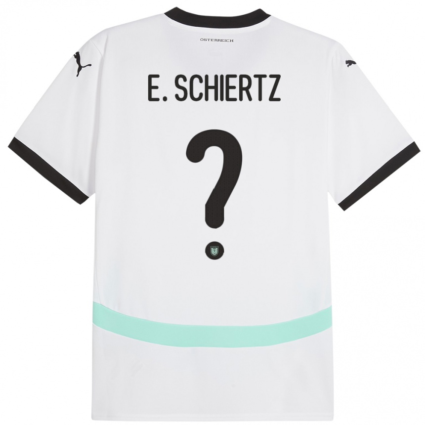 Kids Football Austria Emilio Schiertz #0 White Away Jersey 24-26 T-Shirt Nz