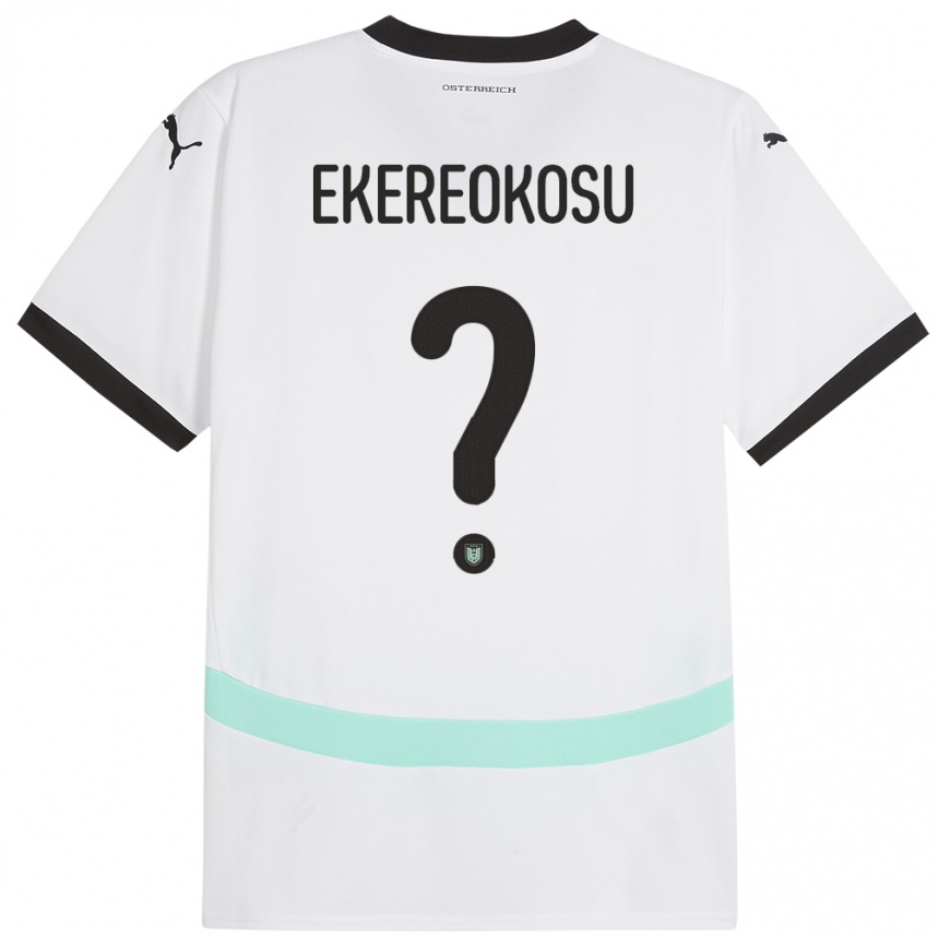 Kids Football Austria Tare Ekereokosu #0 White Away Jersey 24-26 T-Shirt Nz