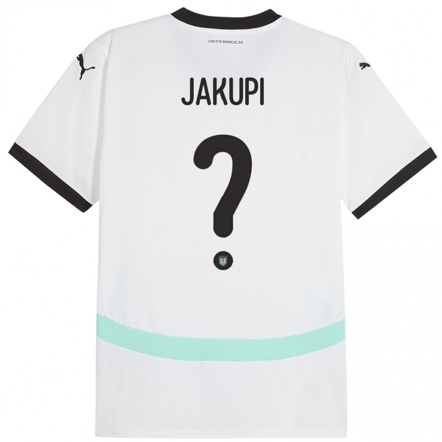 Kids Football Austria Edin Jakupi #0 White Away Jersey 24-26 T-Shirt Nz