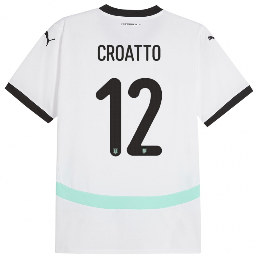 Kids Football Austria Michela Croatto #12 White Away Jersey 24-26 T-Shirt Nz