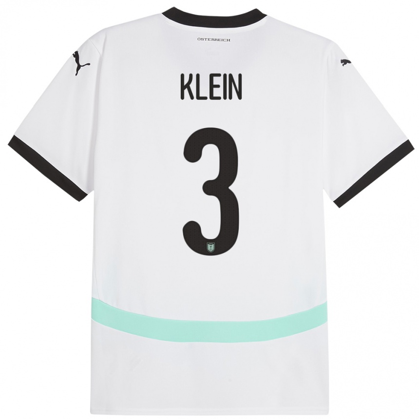 Kids Football Austria Jennifer Klein #3 White Away Jersey 24-26 T-Shirt Nz