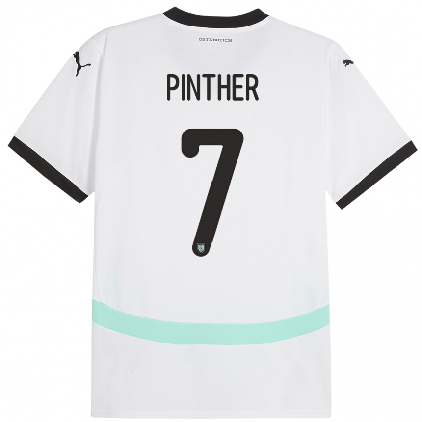 Kids Football Austria Viktoria Pinther #7 White Away Jersey 24-26 T-Shirt Nz