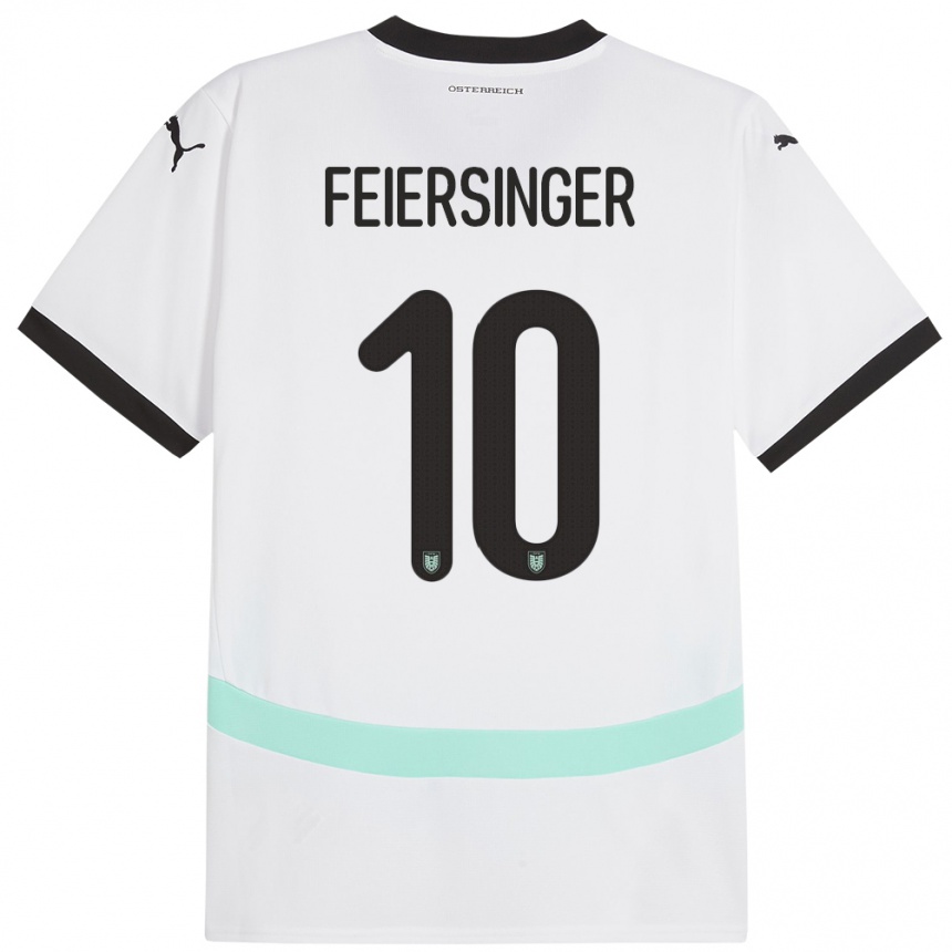 Kids Football Austria Laura Feiersinger #10 White Away Jersey 24-26 T-Shirt Nz