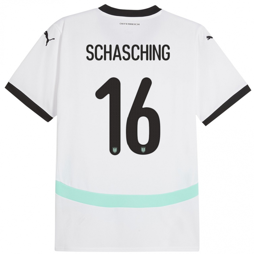 Kids Football Austria Annabel Schasching #16 White Away Jersey 24-26 T-Shirt Nz