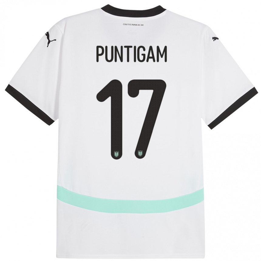 Kids Football Austria Sarah Puntigam #17 White Away Jersey 24-26 T-Shirt Nz