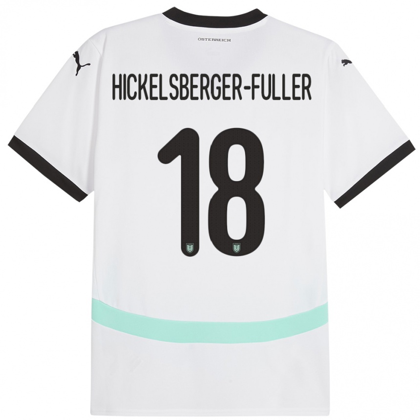 Kids Football Austria Julia Hickelsberger-Füller #18 White Away Jersey 24-26 T-Shirt Nz