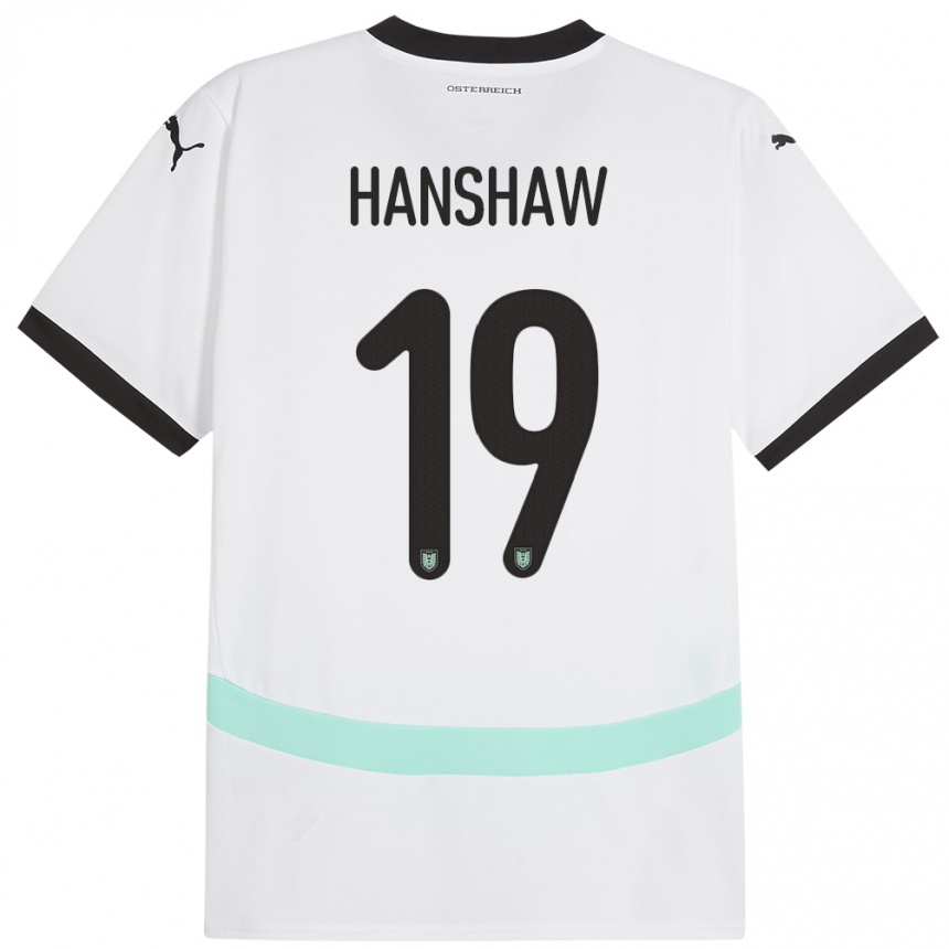 Kids Football Austria Verena Hanshaw #19 White Away Jersey 24-26 T-Shirt Nz